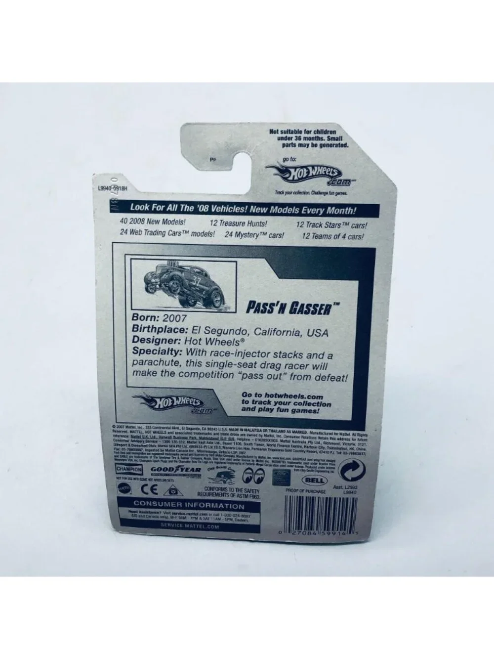 Hot Wheels 25 of 40 pass'n gasser 2008 new models purple 2007 new READ